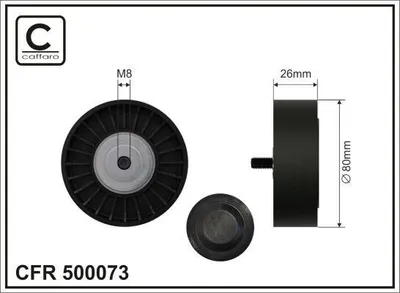 Produktbild von CAFFARO 500073 Spannrolle Keilrippenriemen 80mm passend für PEUGEOT BOXER Kasten (230L) BOXER Bus (230P) BOXER Pritsche/Fahrgestell (ZCT) für CITROËN