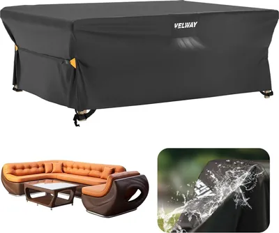 Produktbild von Große Gartenmöbelhülle 270 x 180 x 71 cm wasserdicht und winddicht - schwarz