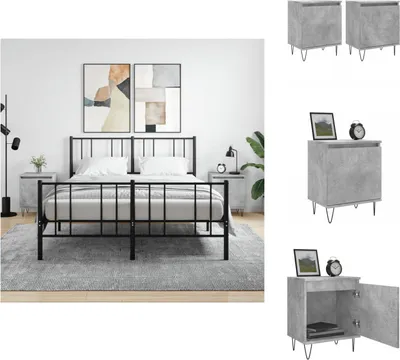 Obrázek produktu pro vidaXL Noční stolky 2 ks. Betonově šedé 40x30x50 cm materiál na bázi dřeva - Noční stolky