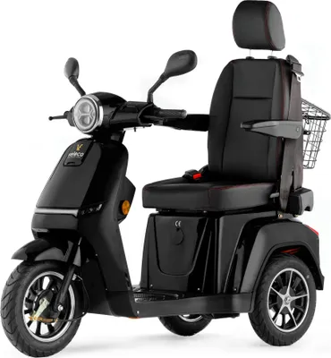 Produktbild von Veleco Turris - mit verstellbarem Kapitänssitz, intuitiv zu bedienender Mobilitätsscooter, komplett montierte Behindertenhilfe (Schwarz)
