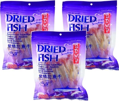 Produktbild von [ 3x 100g ] BDMP Getrocknete Sardellen Dried Anchovy Pla-kaew-pa-hang