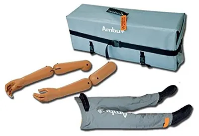 Arztset: Hose, Tasche, Arm- und Beinband, 1 Stück, hellblau, XS