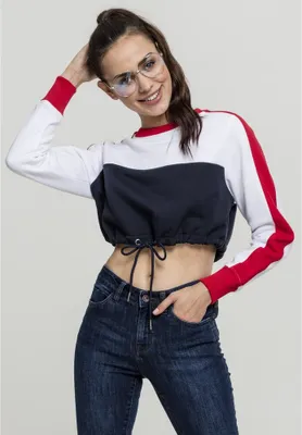 Produktbild von Urban Classics Ladies - 3-TONE Cropped Stripe Pullover - S