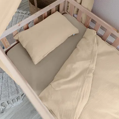 Produktbild von Musselin Bettbezug-Set 100x135 & 135x200 mit Kissenbezug