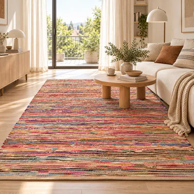 Produktbild von Alvera Teppich Jute Bunt Handgefertigt, Größe:160x230 cm