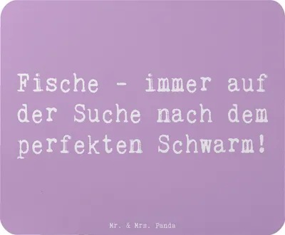 Produktbild von Mr. & Mrs. Panda Mouse Pad Spruch Fische Schwarm - Lavendeltraum - Geschenk, Tierkreiszeichen, Sternzeichen, Mousepad, Horoskop, notebook mauspad, Kreativ, Kreativität