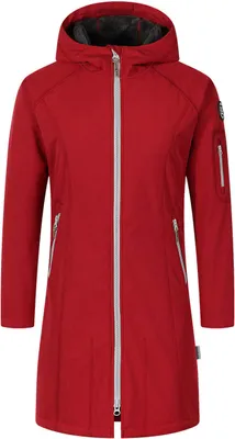 Produktbild von Blue Wave Damen Softshellparka Mareike mit Fleece-Futter - Wasserdichter Softshell-Mantel mit Kapuze in Granat Rot Größe 50