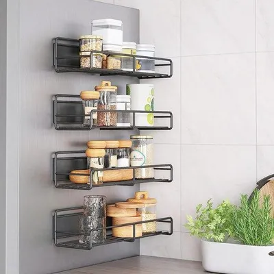 Produktbild von Famanu Gewürzregal mit 10 Haken - Magnetisch, Schwarz