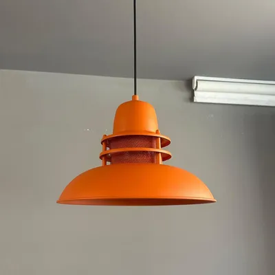 Produktbild von Pendelleuchte I Leuchtturm I Wohnzimmer, E27, Ø34 IVintage Hängeleuchte Deckenleuchte Metall, Wohnzimmerlampe Hängelampe, Orange