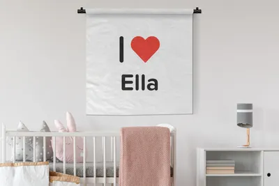 Produktbild von MuchoWow® Wandteppich Wandbehang Ich liebe - Ella - Mädchen 90x90 cm Tapisserie Dekoration Wandtuch - Wandaufhänger