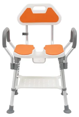 Obrázok produktu pre Kúpelňová stolička, výškovo nastaviteľná, s protišmykovým povrchom, oranžová