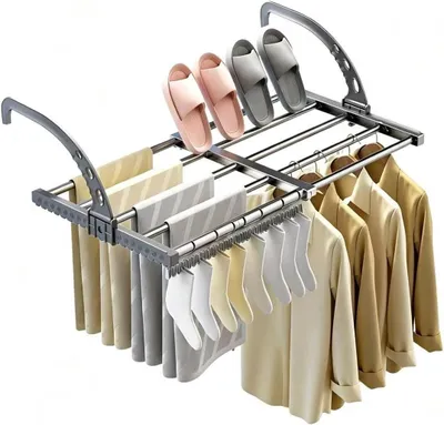 Produktbild von Heizkörpertrockner – Wäschetrockner – Zum Trocknen von Kleidung – Ausziehbar und verstellbar – 38-55 cm – Grau