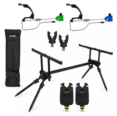Productafbeelding van Fish-Xpro Deluxe Rodpod Set - Voor 2 Hengels - Met Beetmelders en Swingers