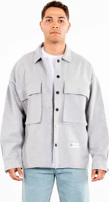 Produktbild von Hemdjacke Oversize Herren Kleidung Hemd Freizeit-Jacke Uni Überhemd Overshirt S Grau