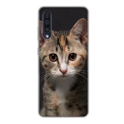 Produktbild von MuchoWow® Handyhülle Schutzhülle Hülle für Samsung Galaxy A50 Katze - Schwarz - Porträt Silikon Softcase Handy Hülle - Mobiltelefonhülle