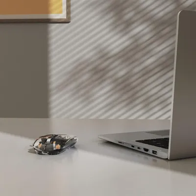 Obrázek produktu pro Hama WM-600, Pro praváky i leváky, Optický, RF bezdrátové + Bluetooth, 1600 DPI, Průhledná