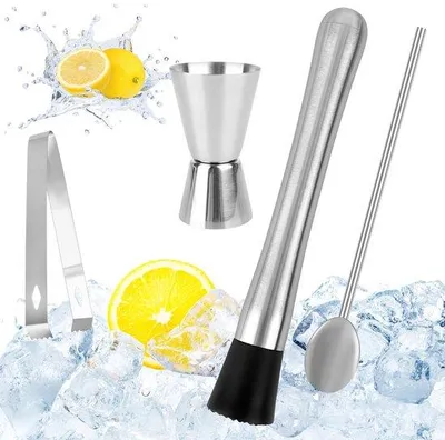 Zdjęcie produktu dla Zestaw do koktajli Ibenzoa® ze stali nierdzewnej – kompletny zestaw barmański do przygotowywania koktajli, idealny do użytku domowego i profesjonalnego, ergonomiczny, można myć w zmywarce