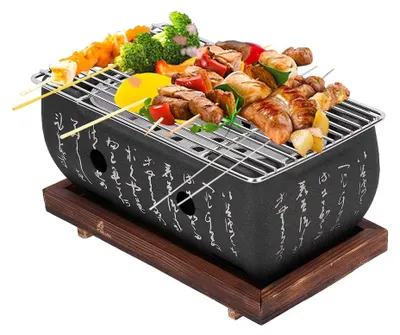 Produktbild von Barbecue Grill im Japanischen Stil - Mini BBQ - Holzkohlegrill - Kompakt und Nachhaltig