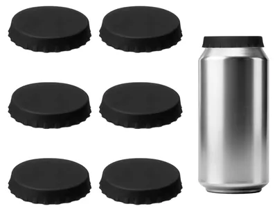 Silikon-Deckel für Getränkedosen, 6 Stück, 63 mm, Schwarz