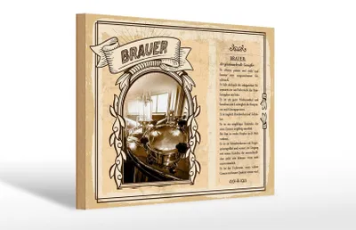 Produktbild von Holzschild Berufe 30x20cm Brauer geschmackvoller Genießer