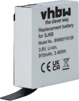 Produktbild von vhbw Akku Ersatz für SJCam SJ6B für Videokamera Camcorder (910 mAh, 3,8 V, Li-Ion)