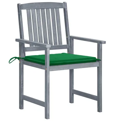 Produktbild von "2026 Aktion"Stuhl Terrasse - Gartenstühle mit Kissen 8er set - Balkonmöbel - Campingstuhl elegantes Design - Massivholz Akazie Grau - 61x57x92cm - Gartenstühle NeuMöbel961392