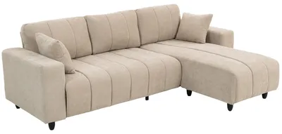 Productafbeelding van HOMCOM Hoekbank, 3-zits bank met omkeerbare chaise longue, kussens, beige