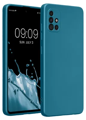 Produktbild von kwmobile Handyhülle für Samsung Galaxy A51 Hülle - weiche Silikon Case metallisch schimmernd - Schutzhülle Cover - Metallic Karibikblau
