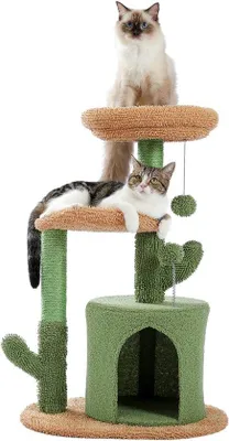 Produktbild von Famanu Katzenbaum mit Kratzmöglichkeiten und Ruheplätzen - 42 x 32 x 78 cm
