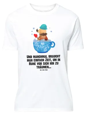 Produktbild von Mr. & Mrs. Panda Größe XL T-Shirt Nachtfalter Schaumbad - Weiß - Geschenk, Badezimmer, Tasse, Lustige Sprüche, Shirt, Träumen, Bad, WC, Tshirt, Ziele, mit Spruch