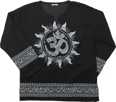 Produktbild von Hemd - Bluse - Oberhemd - Sommerhemd - Tunika - Om Sonne schwarz M