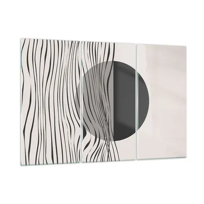 Produktbild von Bilder auf glas - 3 Teile - Figuren Formen Geometrie - 165x110cm - Glasbilder - Wandbilder - Bilder - zum Aufhängen bereit - Wanddekoration aus Glas - Glas Bilder - Wandbild auf Glas - GCE165x110-4964