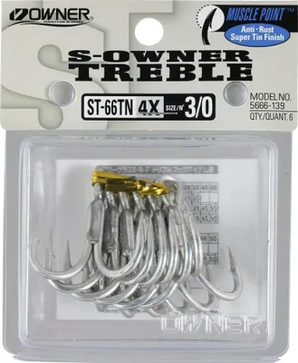 Produktbild von Owner lose Haken Drillinge ST-66TN Silber Hakengröße 4