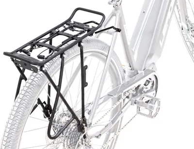 Produktbild von Fahrrad Alu Gepäckträger 28-29 Zoll Universal verstellbar Federklappe schwarz 200mm Strebe