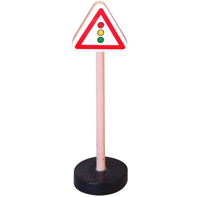 Produktbild von Holzverkehrsschild - Achtung Ampel