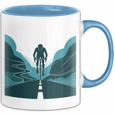 Produktbild von Radfahrer Tasse Geschenk Lustige Geschenkidee Spruch Für Straßen Fahrer (Blau)