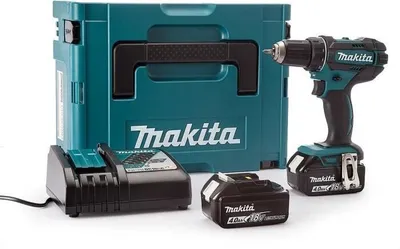 Produktbild von MAKITA Schraubendreher Bohrer DDF482RMJ mit 2 Batterien 18V 4Ah Li-Ion und Makpac Box