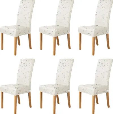 Produktbild von BESTCOVERS 100% Wasserdicht und öldicht Kunstleder Leder Polyurethan Stuhlbezug Stuhlhusse Stretch Universell 6 Stück