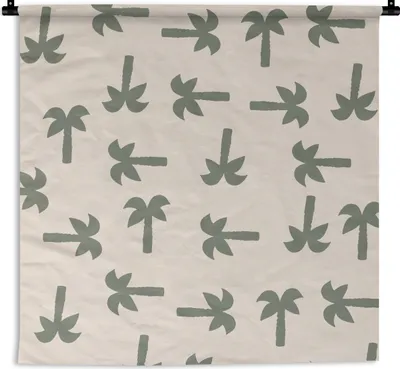 Produktbild von MuchoWow® Wandteppich Wandbehang Palme - Pastell - Muster 150x150 cm Tapisserie Dekoration Wandtuch - Wohnaccessoires - Modernes