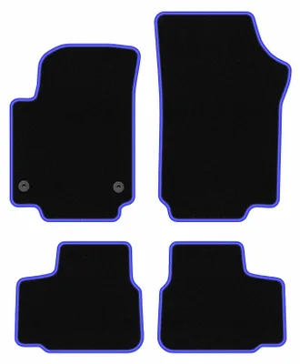 Image de Tapis de sol en moquette noir/bleu pour Seat Mii 2011- 4 pièces