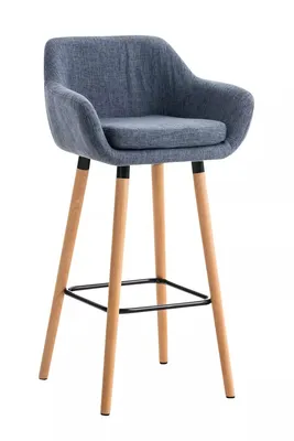 Immagine prodotto di In And OutdoorMatch Sgabello da bar Thelma - Grigio - Struttura a 4 gambe - Sgabelli da bar ergonomici - Set di 1 - Con schienale - Bracciolo - Poggiapiedi - Per cucina e bar - Seduta imbottita