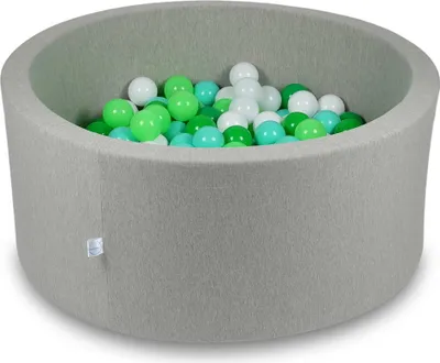 Obrázok produktu pre Guľôčkový bazén 90x40cm svetlosivý - S 300 guľôčkami / biela, celadónová, mentolová, zelená