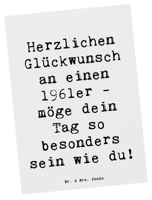 Produktbild von Mr. & Mrs. Panda Grußkarte Spruch 1961 Geburtstag - Weiß - Geschenk, Postkarte, Erinnerungen, Freunde, gefeiert, Ansichtskarte, Glückwunsch, Postkarten, Fotokarte, Alter