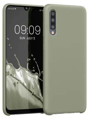 Produktbild von kwmobile Handyhülle für Samsung Galaxy A50 Hülle - Case Silikon - Kabelloses Laden - Schutzhülle Cover in Graugrün