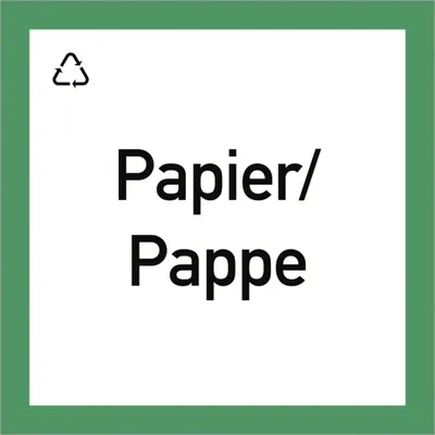 Produktbild von Dreifke® Wertstoffkennzeichnung "Papier/Pappe", Kunststoff, 300x300 mm