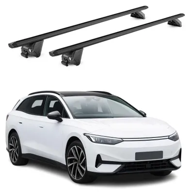 Produktbild von Dachträger Grundtäger für VW ID.7 2024-2026 100kg Aluminium Schwarz 2 tlg, KI-generiertes Bild