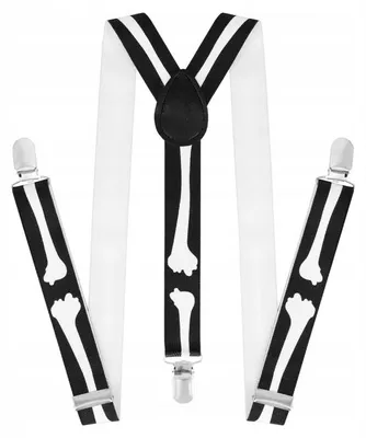 Produktbild von PartyPal Hosenträger PP134696 Knochen Design schwarz-weiß