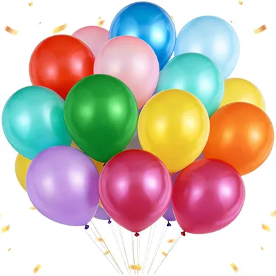 60 bunte Latex-Luftballons, Ø 35 cm, 10 Farben, Partydeko