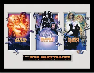 Obrázek produktu pro Star Wars - zarámovaný plakát "Trilogie", Outbreak PM9407 (30 cm x 40 cm) (Vícebarevný)