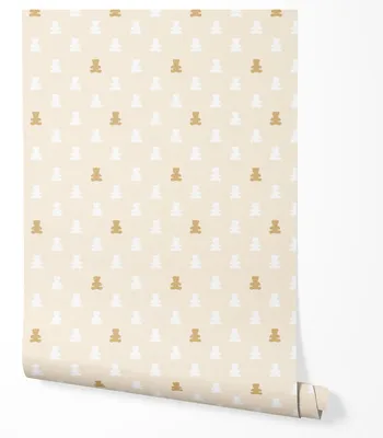 Produktbild von Vliestapete Kinder Teddybär Dezentes Babyzimmer Wohnzimmer 4x2,5 Beige-Weiß